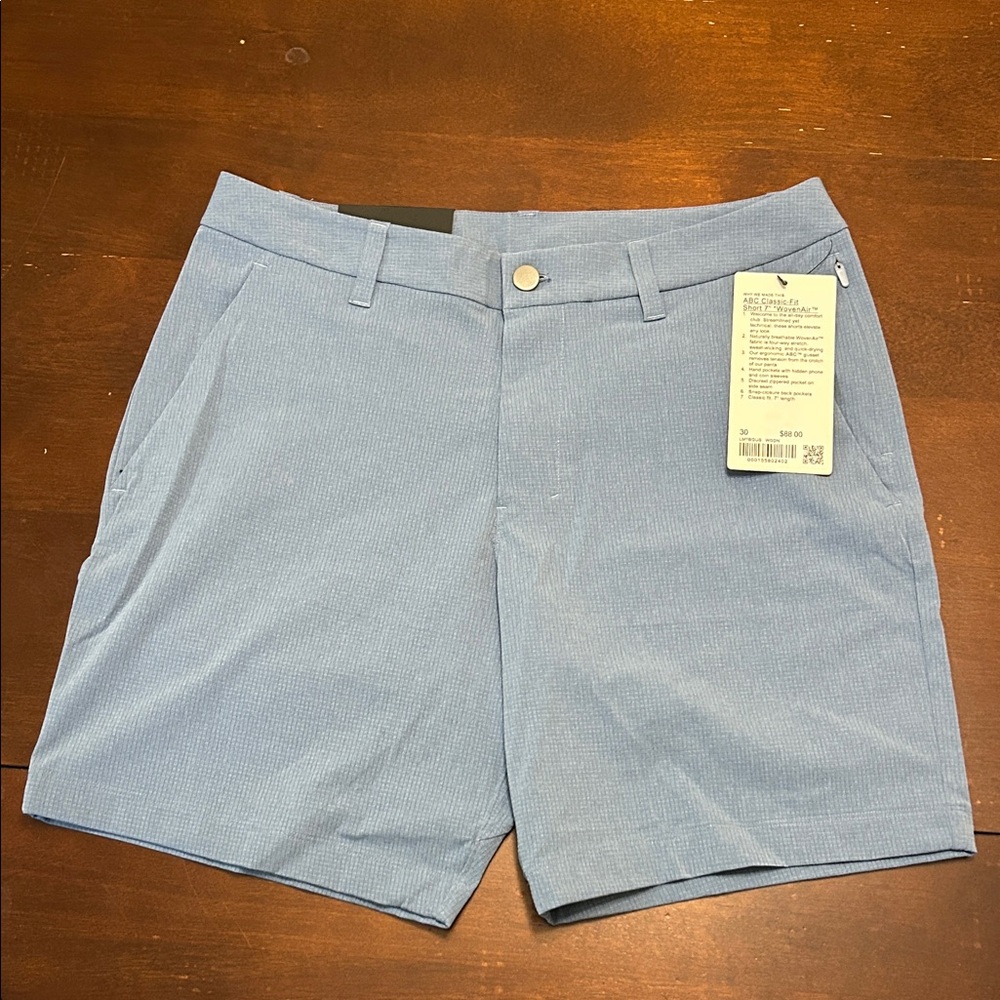Lululemon Athletica Light Blue Flat Front Shorts